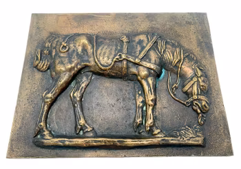 Väggrelief Bronsrelief Scen med hästmotiv, 1800-talet