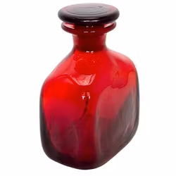 Rode glazen fles kunstglas