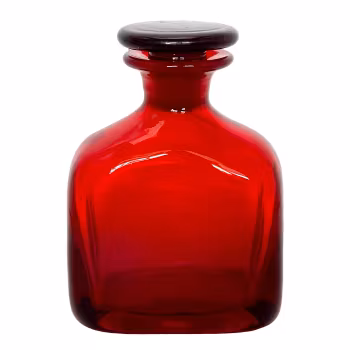 Röd Glasflaska Konstglas