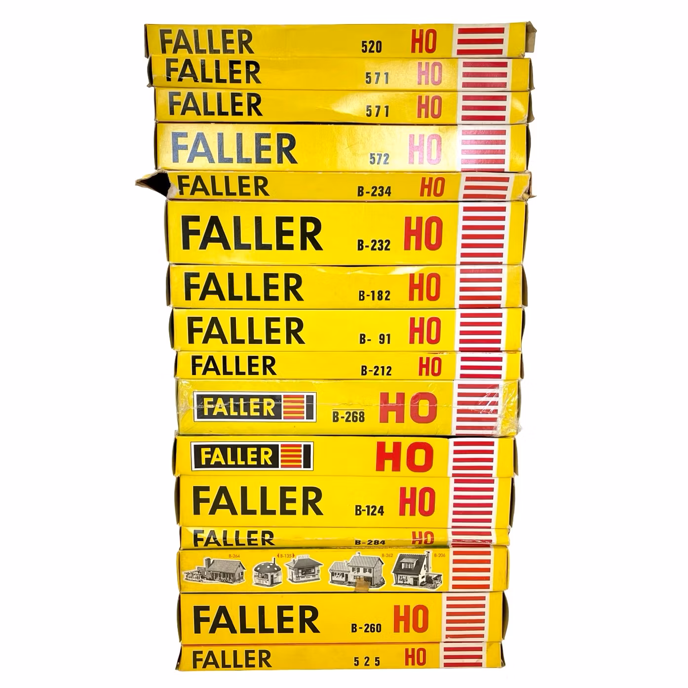 16 st, Faller HO skala, Hus & dekorationer