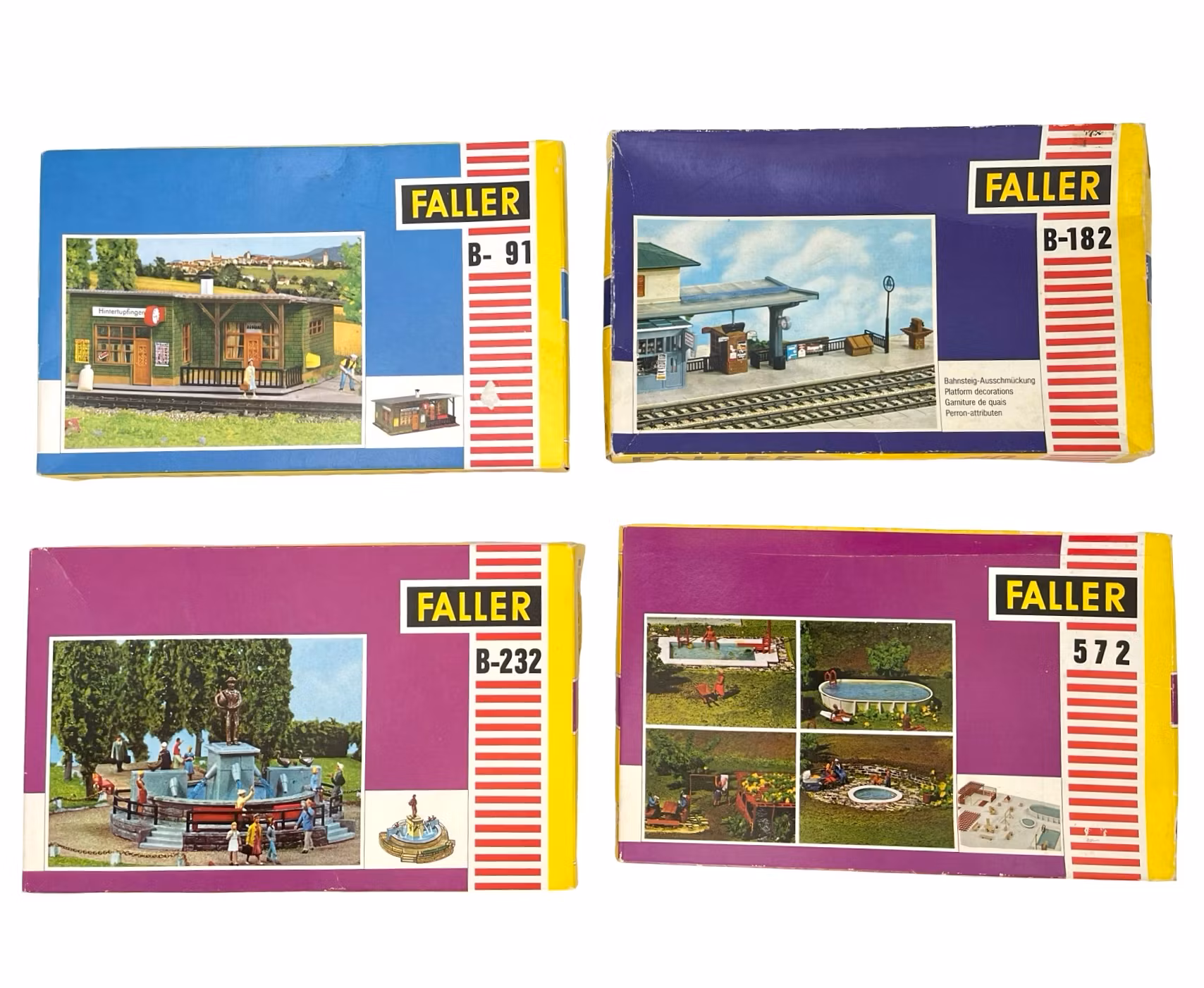 16 st, Faller HO skala, Hus & dekorationer