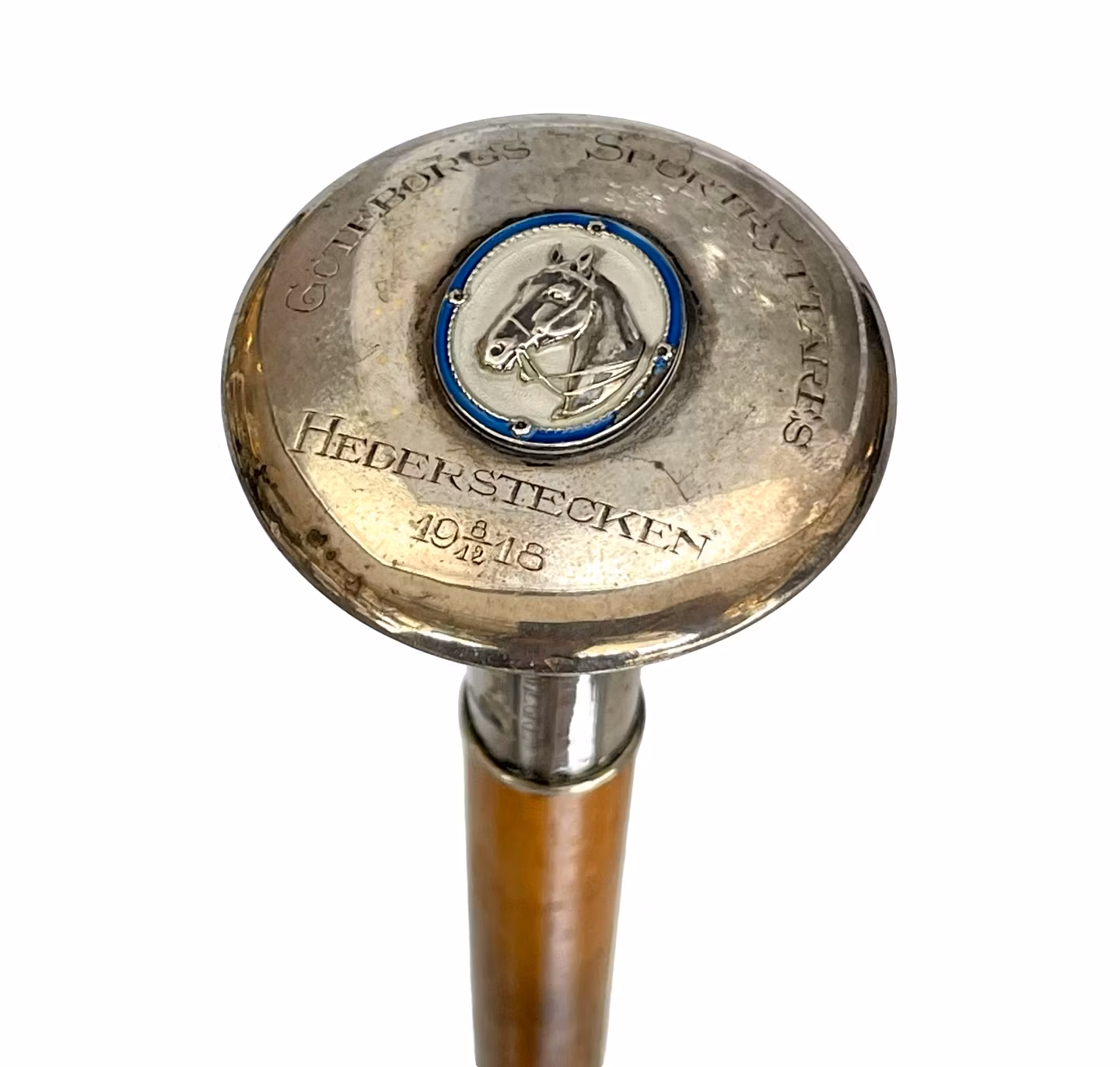 Ridestok med sølvknap, Göteborgs Sportrytteres æresmærke 1918