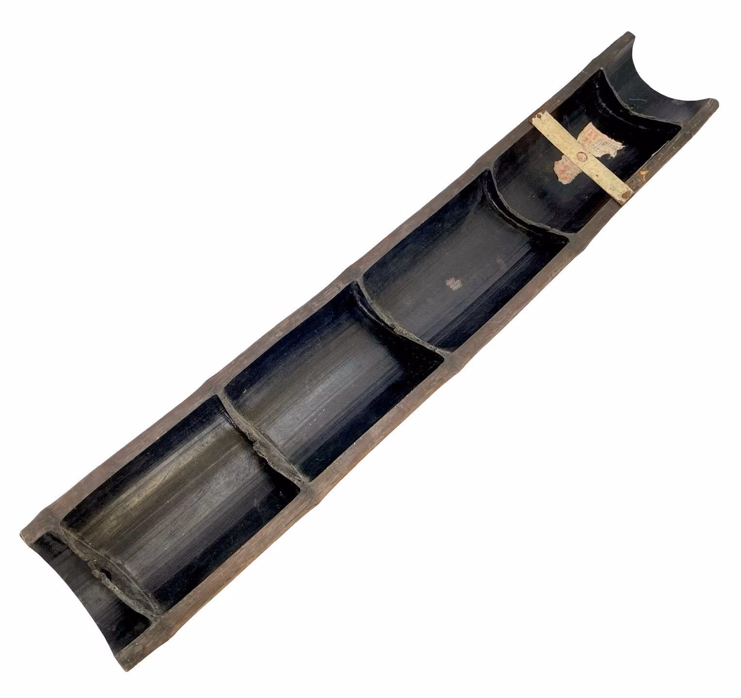 Panneau mural chinois en bambou avec calligraphie, signé