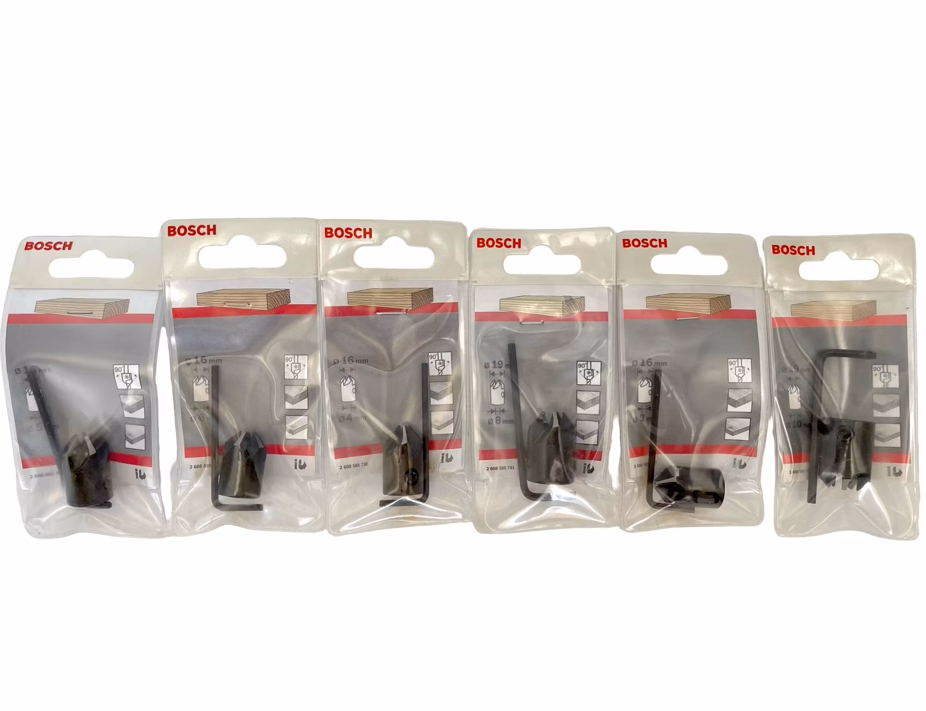 24 st, Bosch Tillbehör, HSS - Borrbitar, Träspiralborr med försänkare borrar m.m.