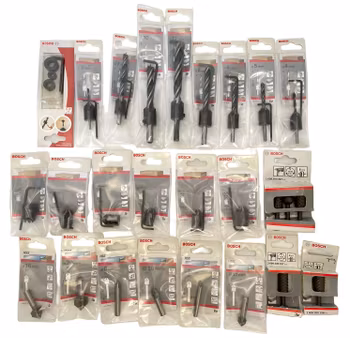24 st, Bosch Tillbehör, HSS - Borrbitar, Träspiralborr med försänkare borrar m.m.