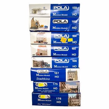 8 st, Pola HO skala, Hus & dekorationer