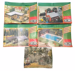 5 pcs, Heljan HO scale, Houses & decorations, Wrapped, Unused