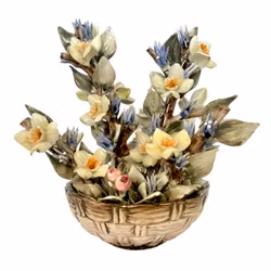 Dekoracja stołu, porcelana, w kształcie kwiatów, Capodimonte, Mollica, Włochy