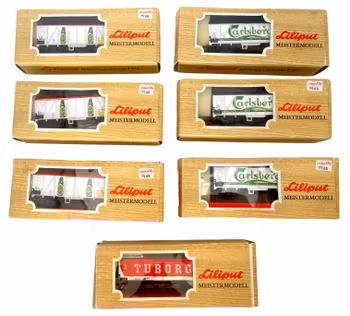 7 st, Liliput HO 1:87 skala, 23564, 23561, 23565 Modelljärnvägsvagnar