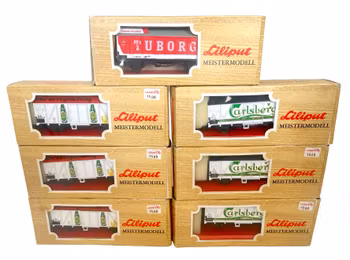 7 st, Liliput HO 1:87 skala, 23564, 23561, 23565 Modelljärnvägsvagnar