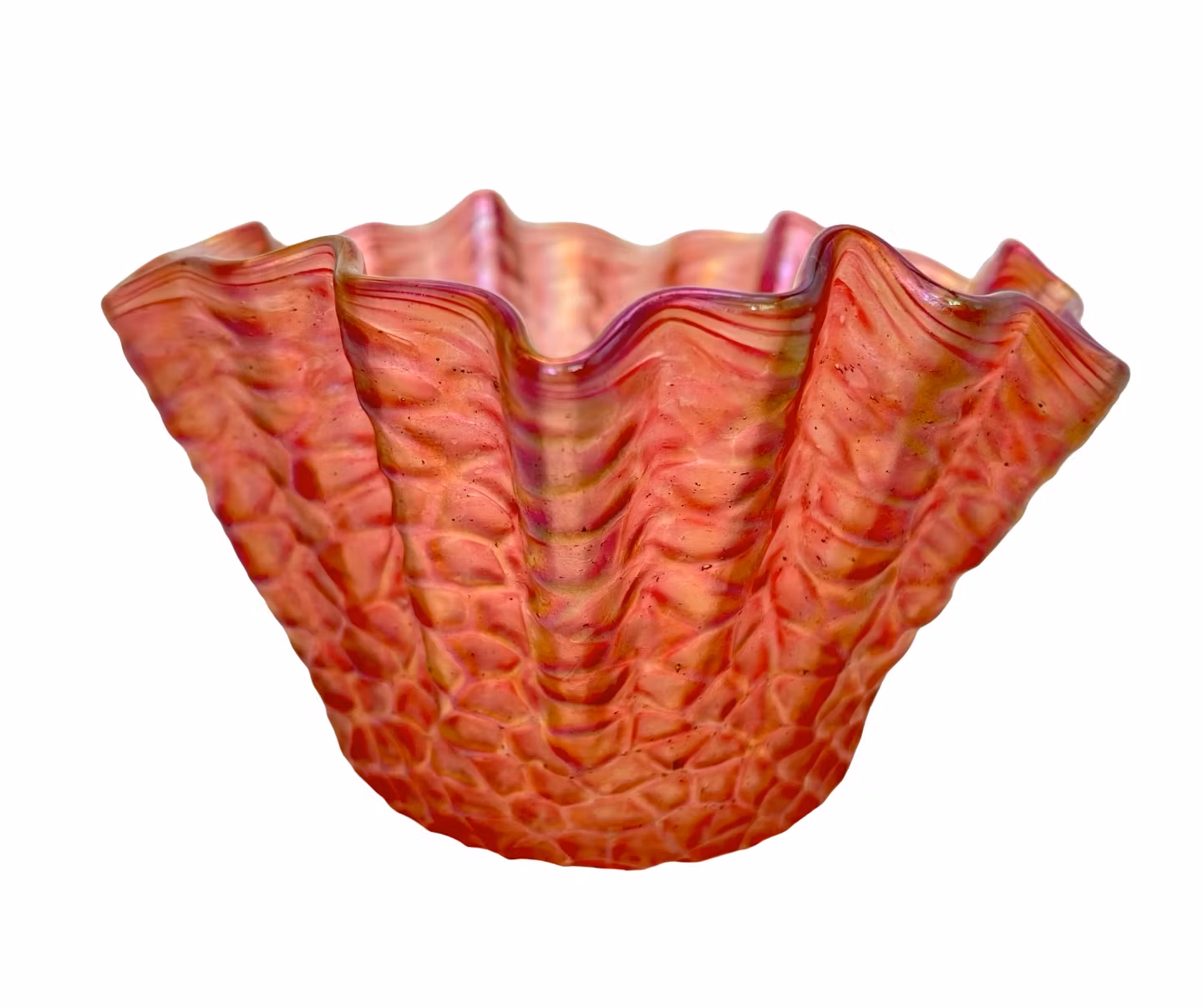 Cuenco de vidrio artístico rojo