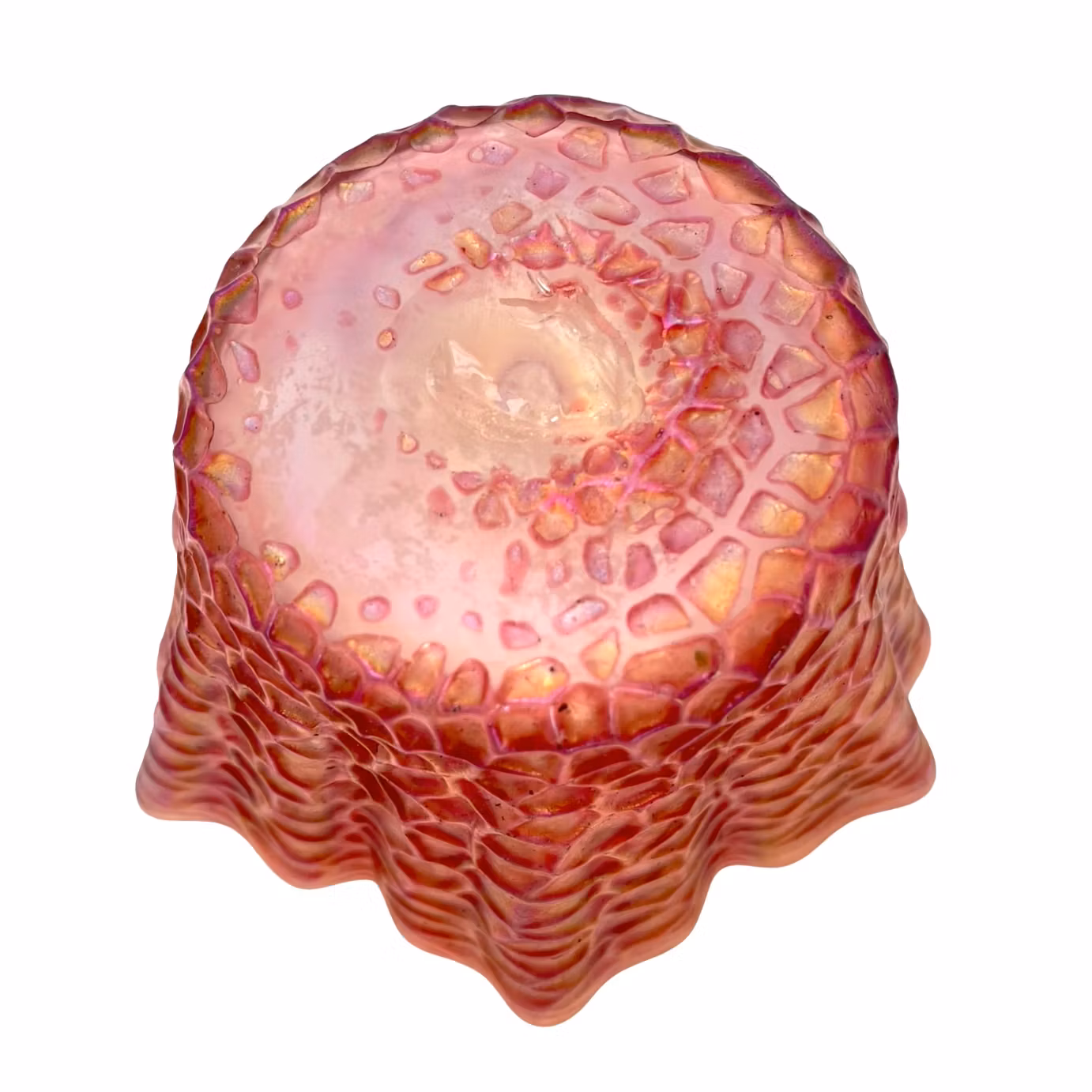 Cuenco de vidrio artístico rojo