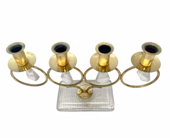 Vintage Gunnar Ander - Kandelaber i mässing med prismor, Sverige
