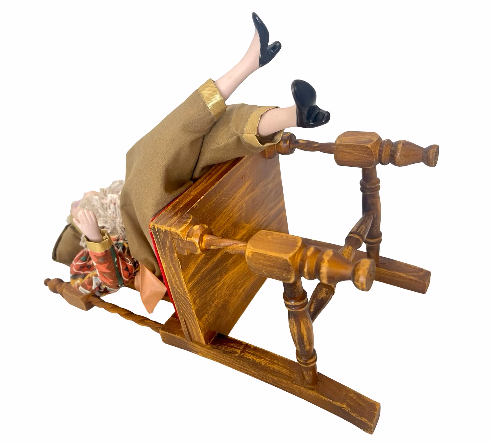 Vintage Sitting Doll porcelain doll, H 35 cm