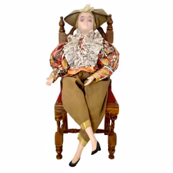 Poupée en porcelaine Vintage Sitting Doll, H 35 cm