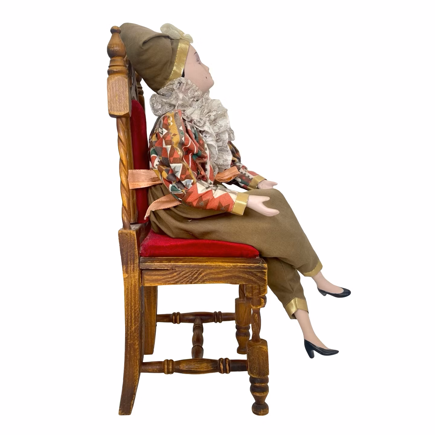 Vintage Sitting Doll porcelain doll, H 35 cm