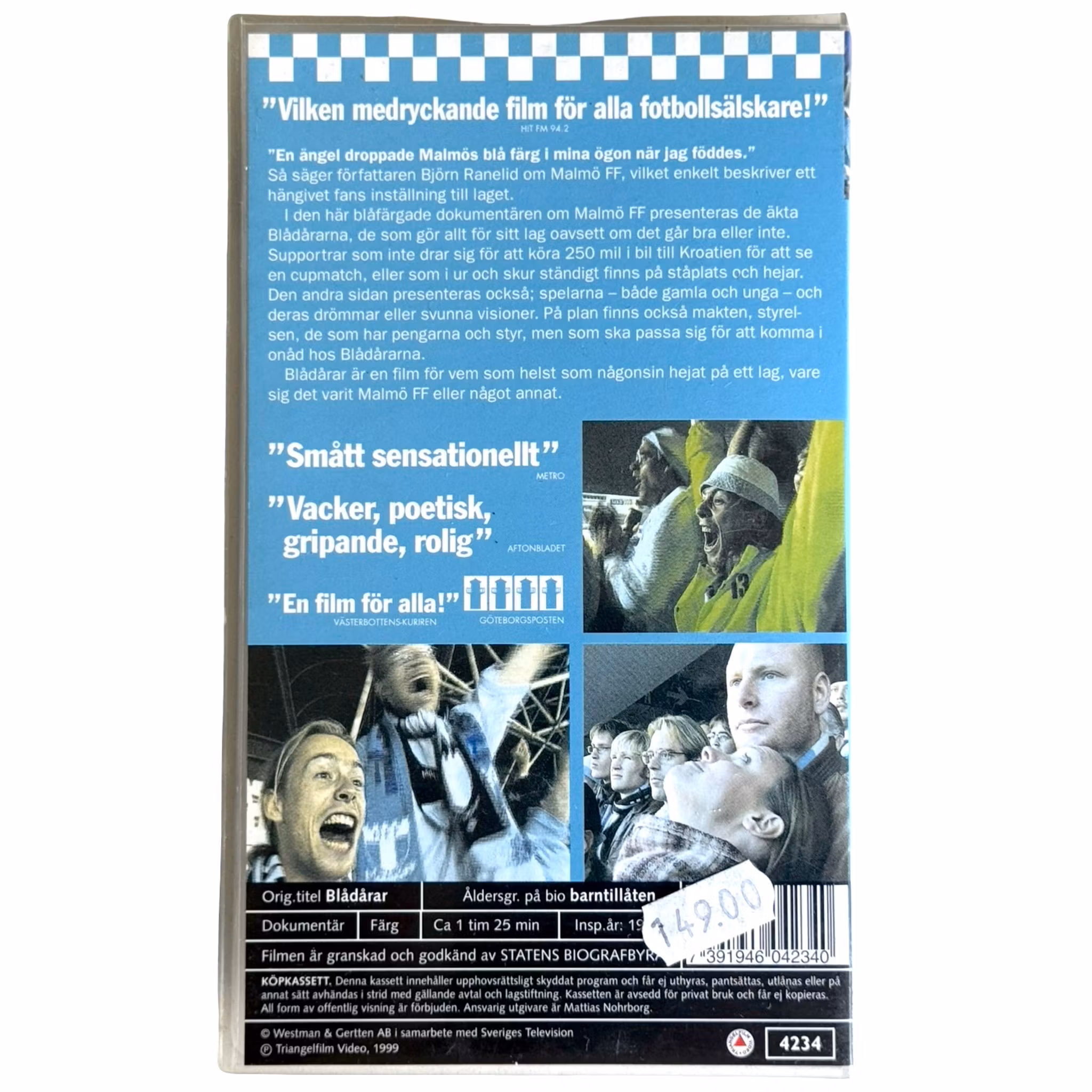 Blue Fools - rakkaudesta jalkapallojoukkueeseen, kääritty VHS-video