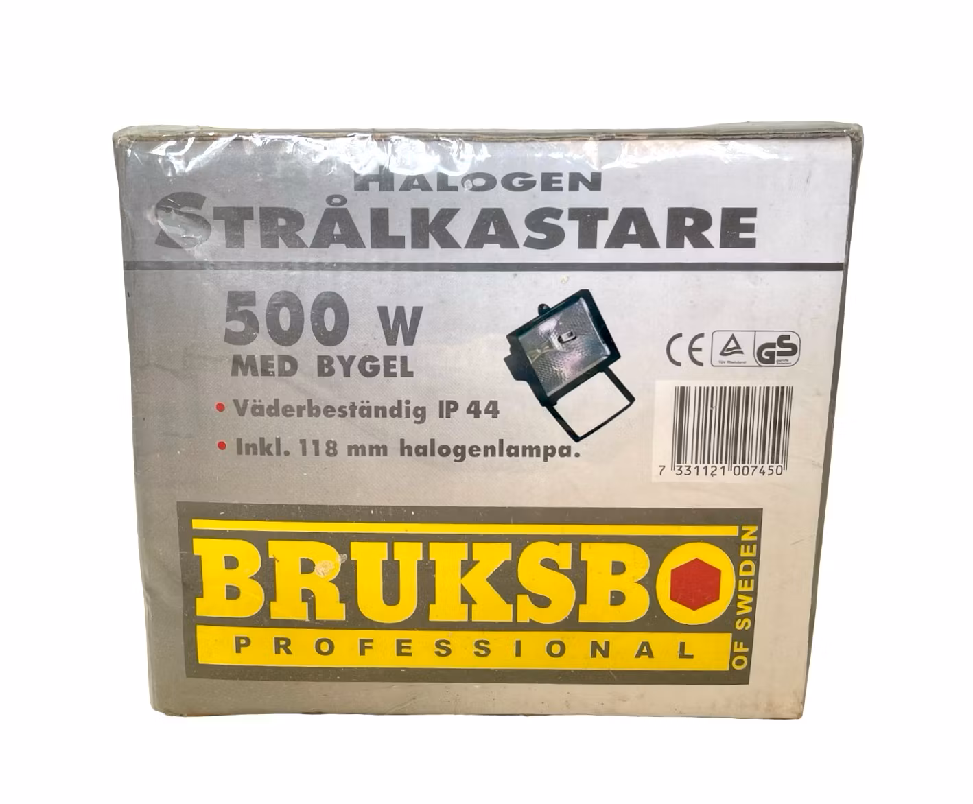 Bruksbo Halogen STRÅLKASTARE 500W med bygel