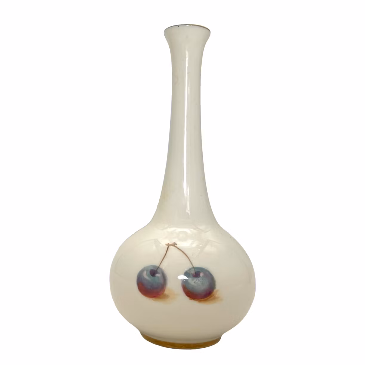 Royal Worcester Small Vase Decorated Fruit by Ricketts, Signed, England