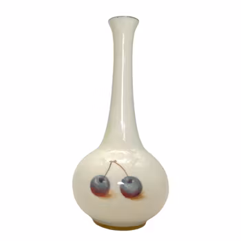 Royal Worcester Liten Vas Dekorerad Frukt av Ricketts, Signerad, England