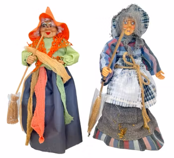 2 st Häxdockor med kvast