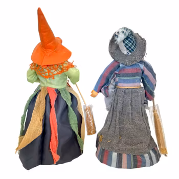 2 st Häxdockor med kvast