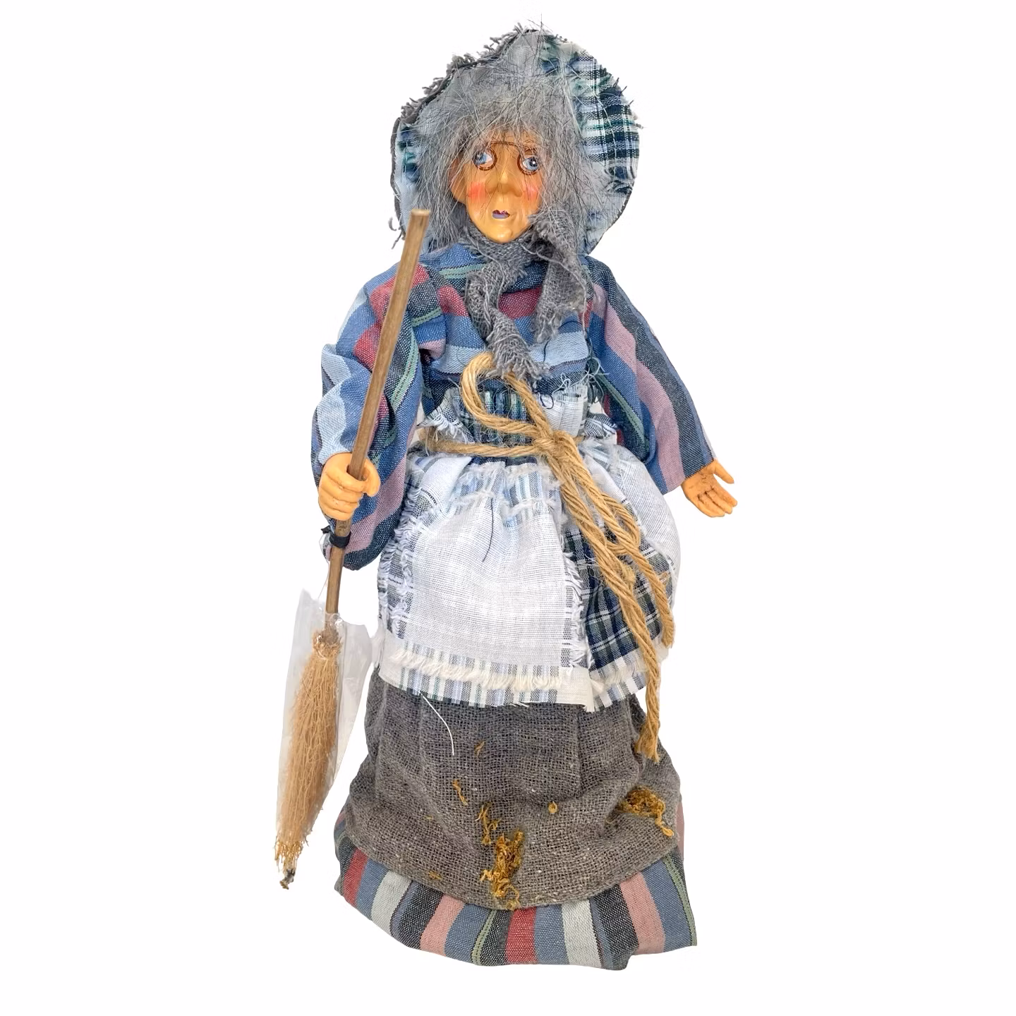 2 lalki czarownic z miotłą