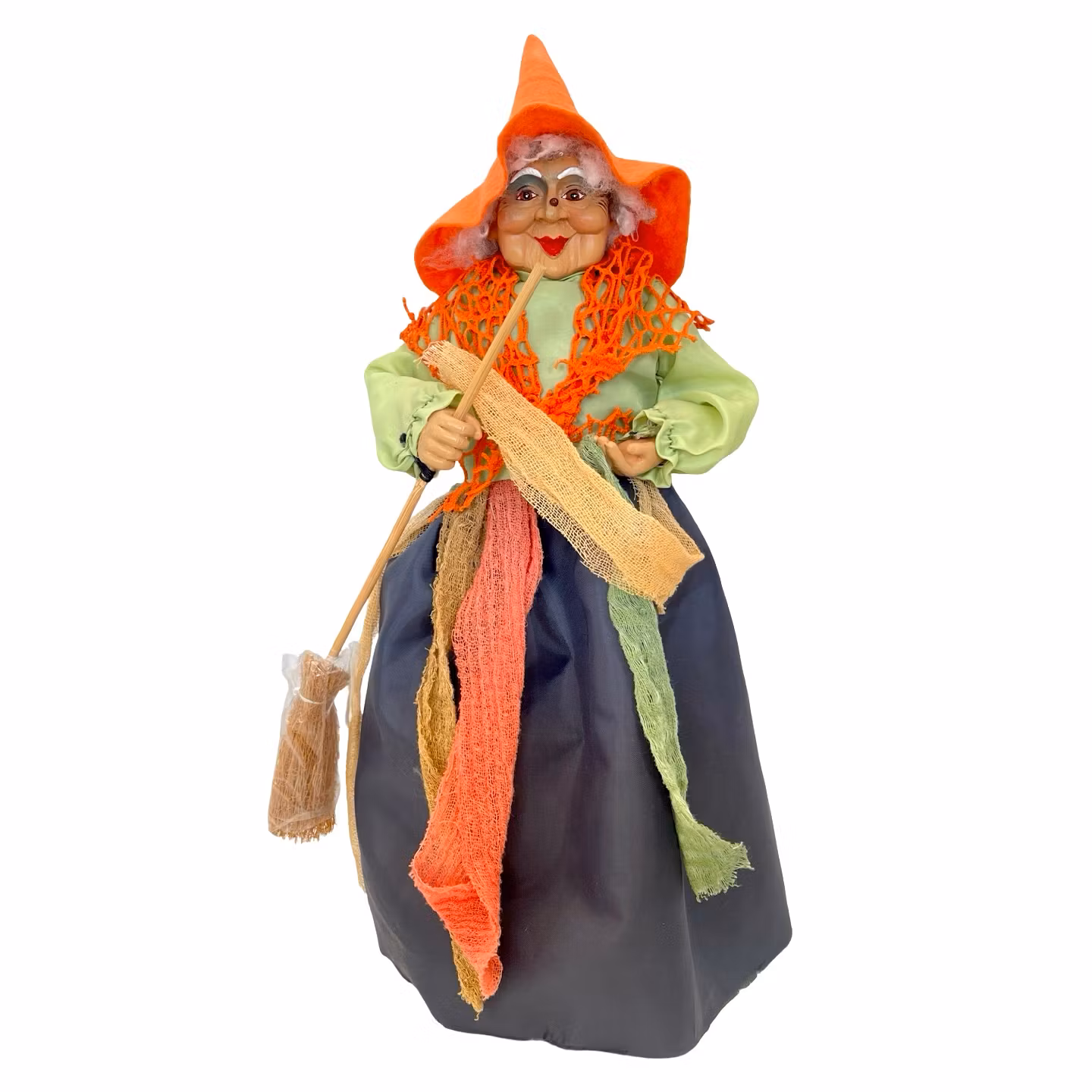 2 lalki czarownic z miotłą