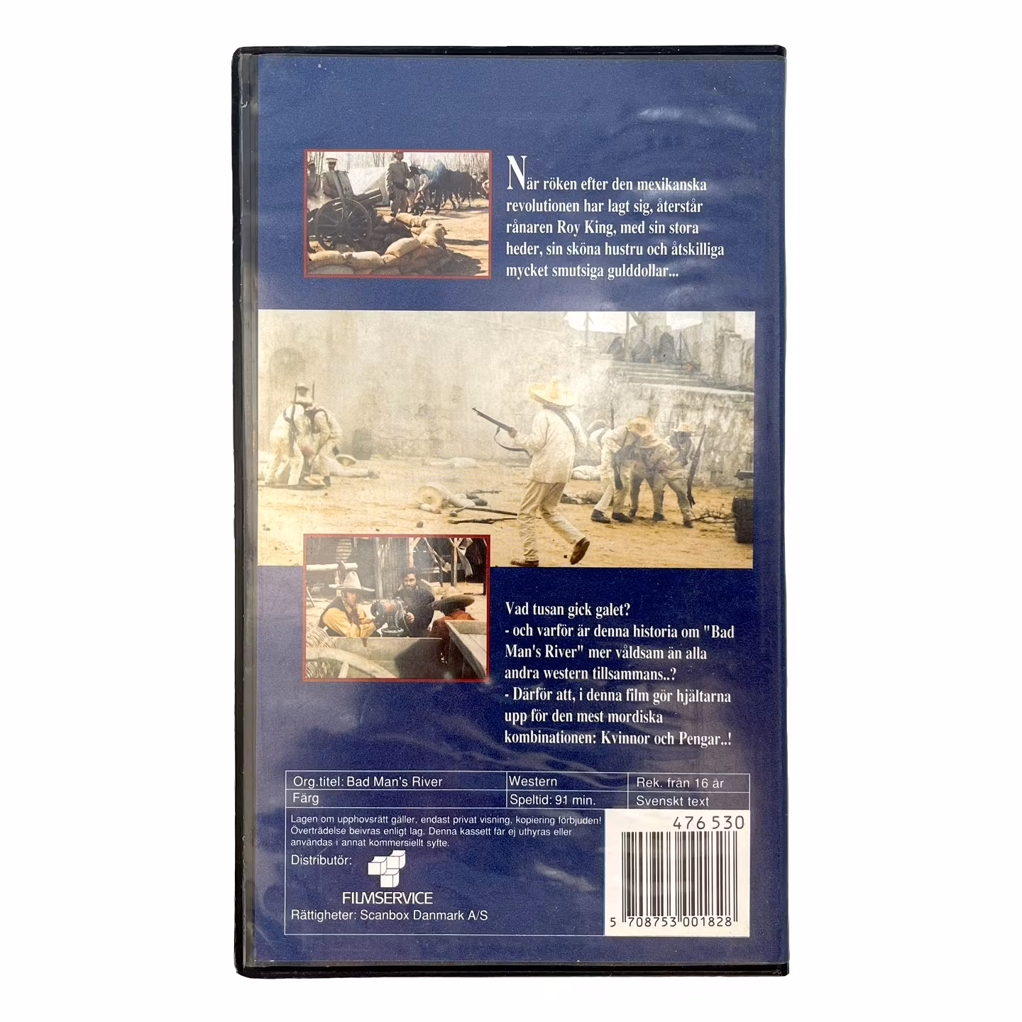 Bad Man's River, zapakowany film VHS