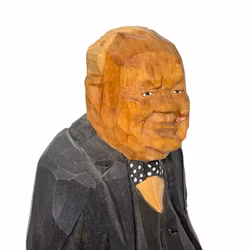 Gunnarsson trefigur, Winston Churchill, utskåret og malt tre