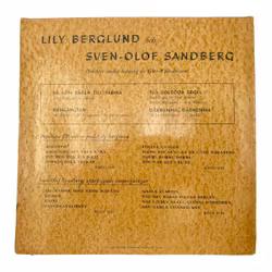 Lily Berglund & Sven-Olof Sandberg – So Kom Varen Till Tarina, single/EP vinyyli