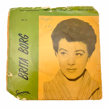 Brita Borg - Bravo kapellmästaren, EP Vinyl med autografer