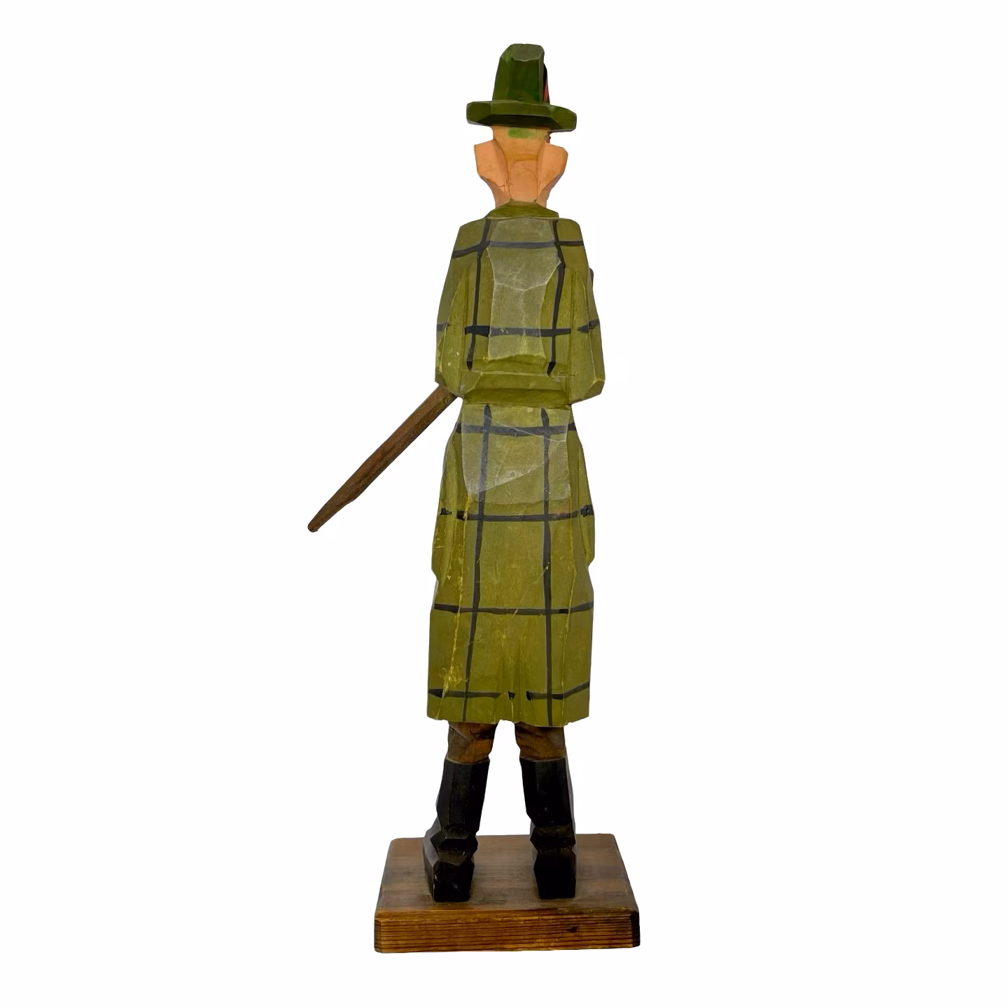 Gunnarssonin puinen veistos, Kuningas - Kustaa V hirvenmetsästyksestä, veistettyä ja maalattua puuta, signeerattu, päivätty -46