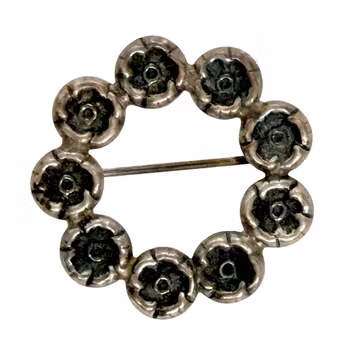 Vintage Brosch i Silver, Hugo 1953 Sverige