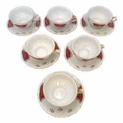 6 tazas de café de porcelana vintage Winterling Bavaria con platillos.