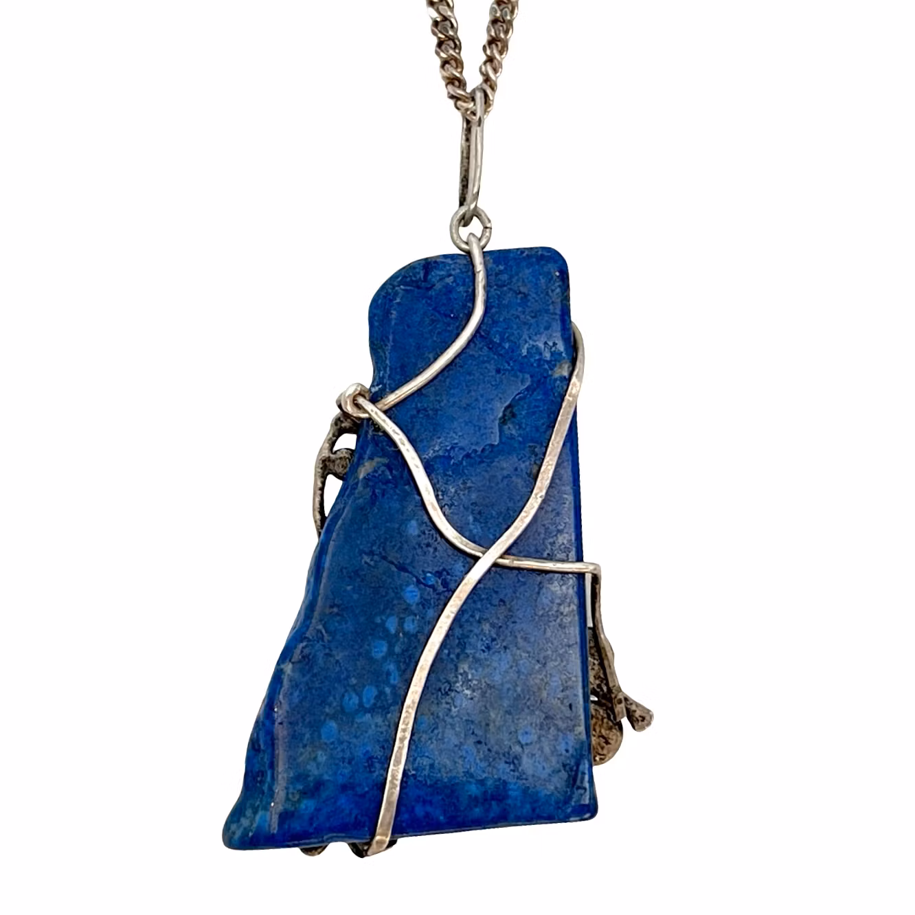Vintage sterling Silver halsband med Lapis lazuli