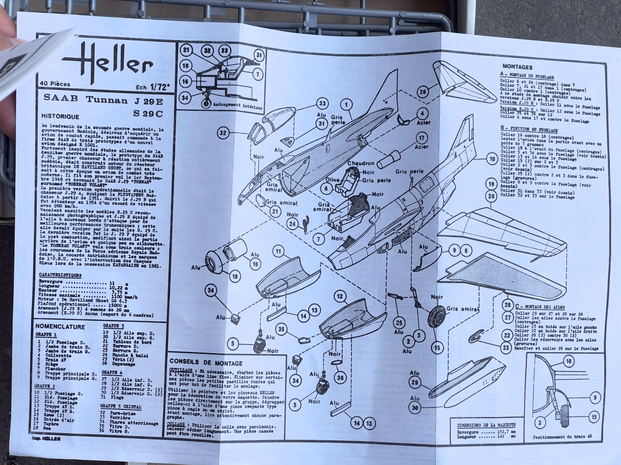Heller Saab J29 Tunnan 1/72