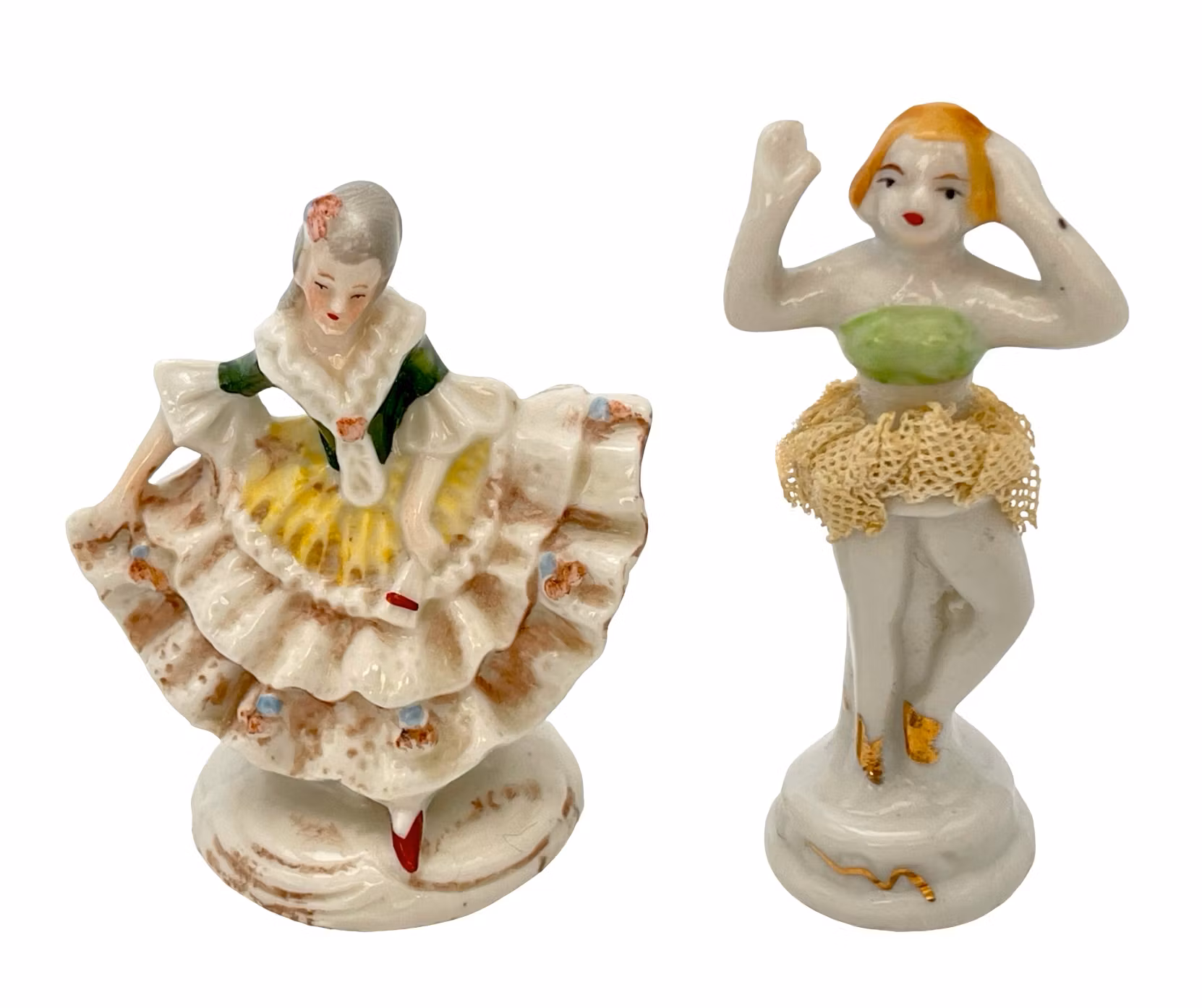 Figurines miniatures antiques en porcelaine