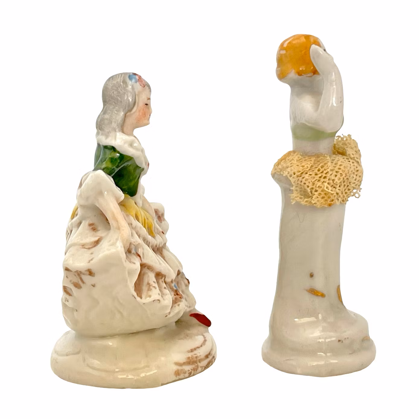 Figurines miniatures antiques en porcelaine