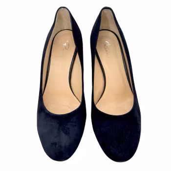 Rizzo - Klassiska pumps i mörkblå mocka, storlek 37, Italien