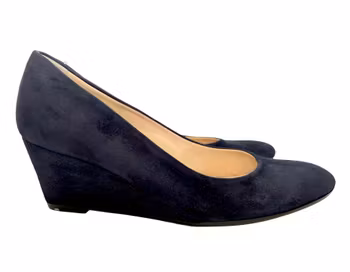 Rizzo - Klassiska pumps i mörkblå mocka, storlek 37, Italien