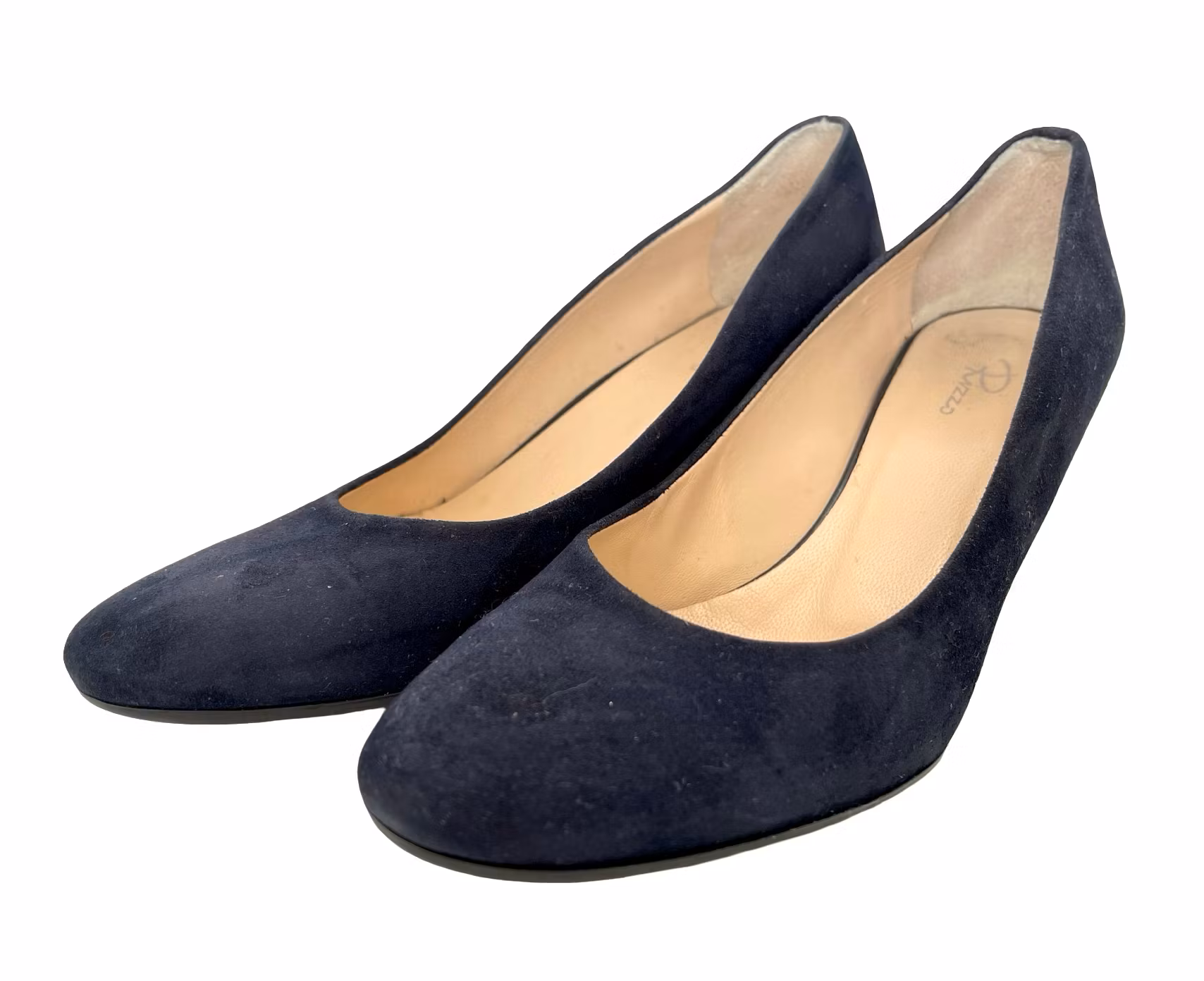 Rizzo - Escarpins classiques en daim bleu foncé, pointure 37, Italie