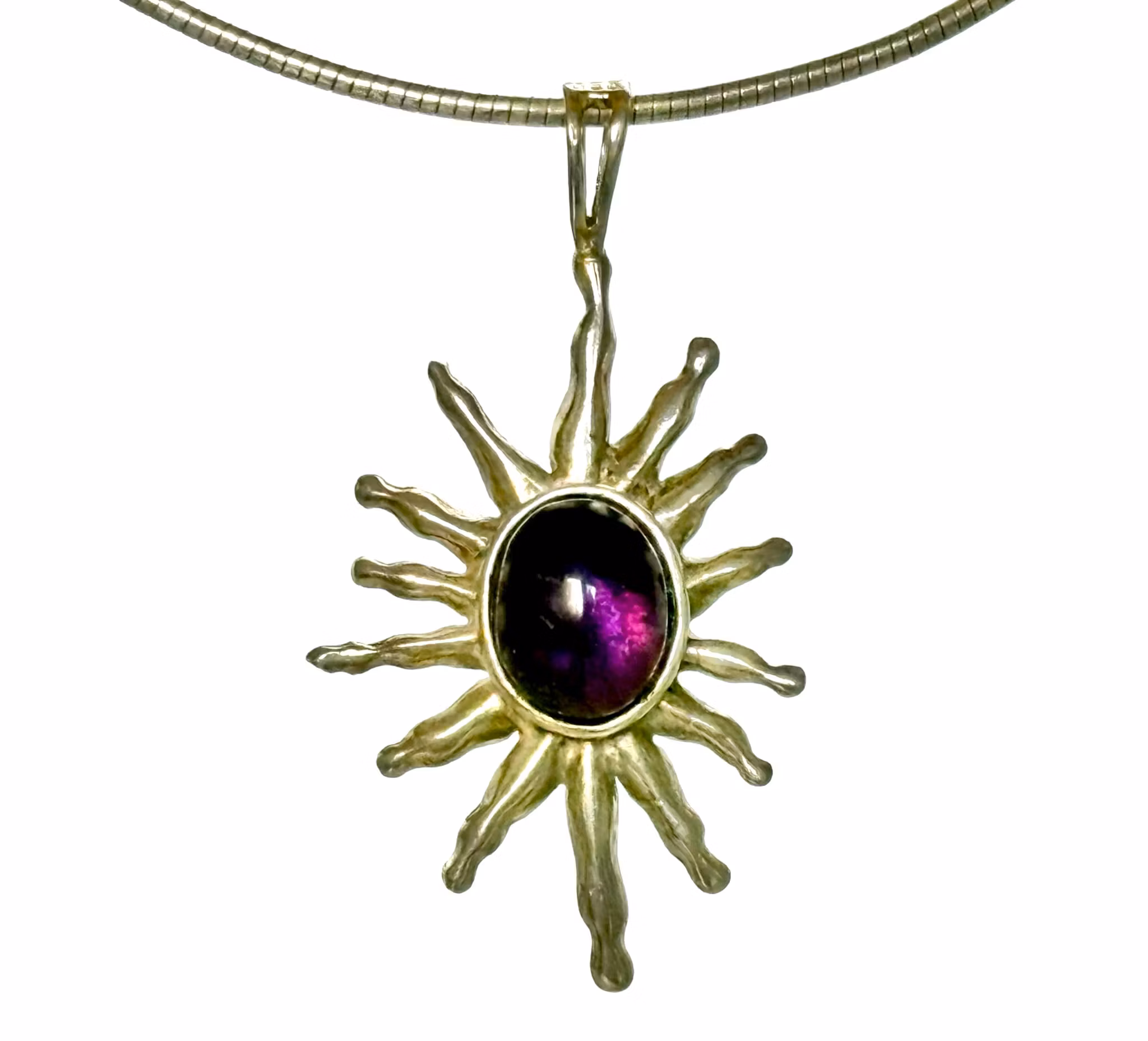 Collier vintage en argent sterling 925 avec améthyste