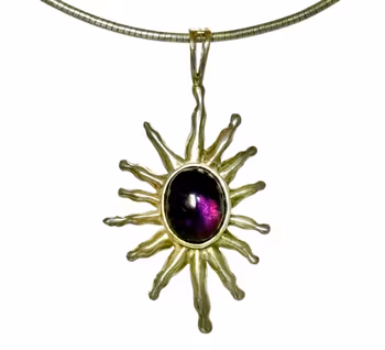 Vintage sterling silver 925 halsband med Ametist