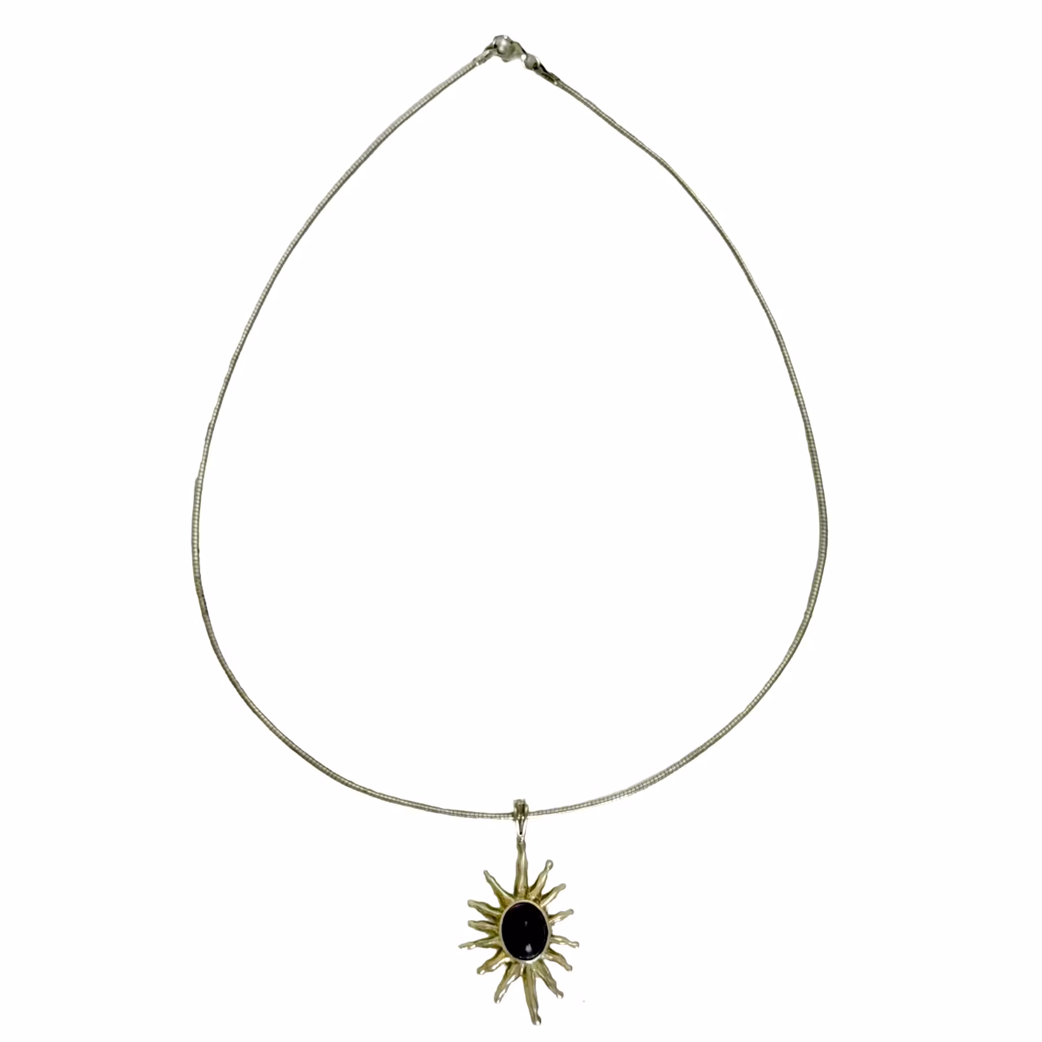 Collier vintage en argent sterling 925 avec améthyste