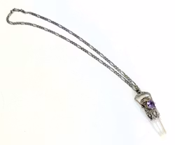 Vintage sterling silver 925 halsband med Ametist & Bergkristall