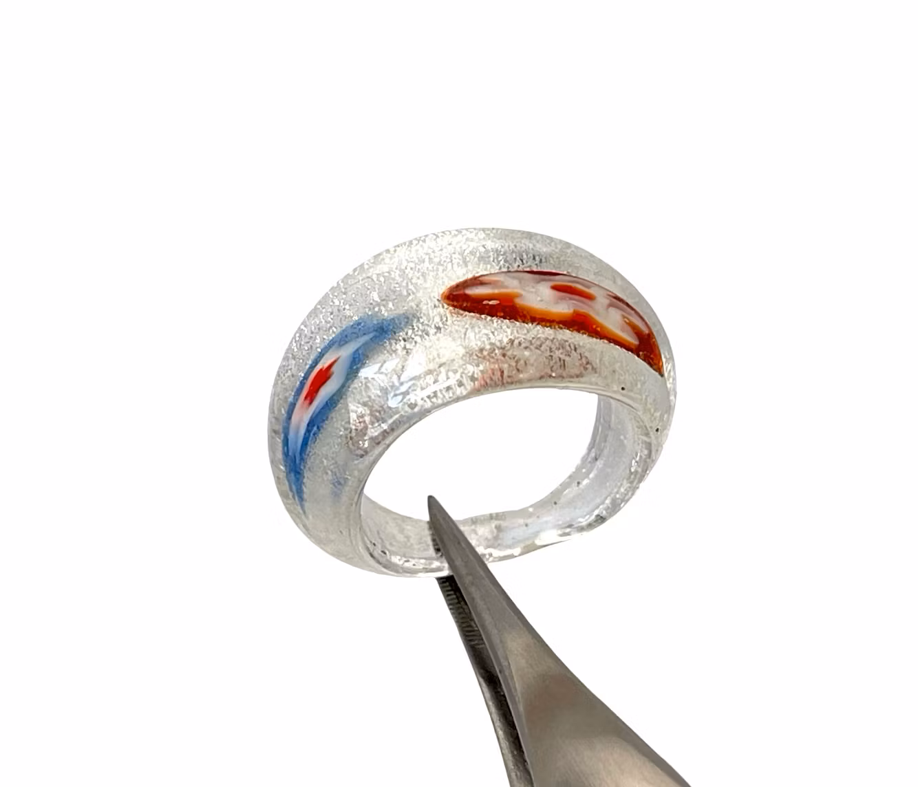 2 piezas, anillos vintage en cristal de Murano italiano