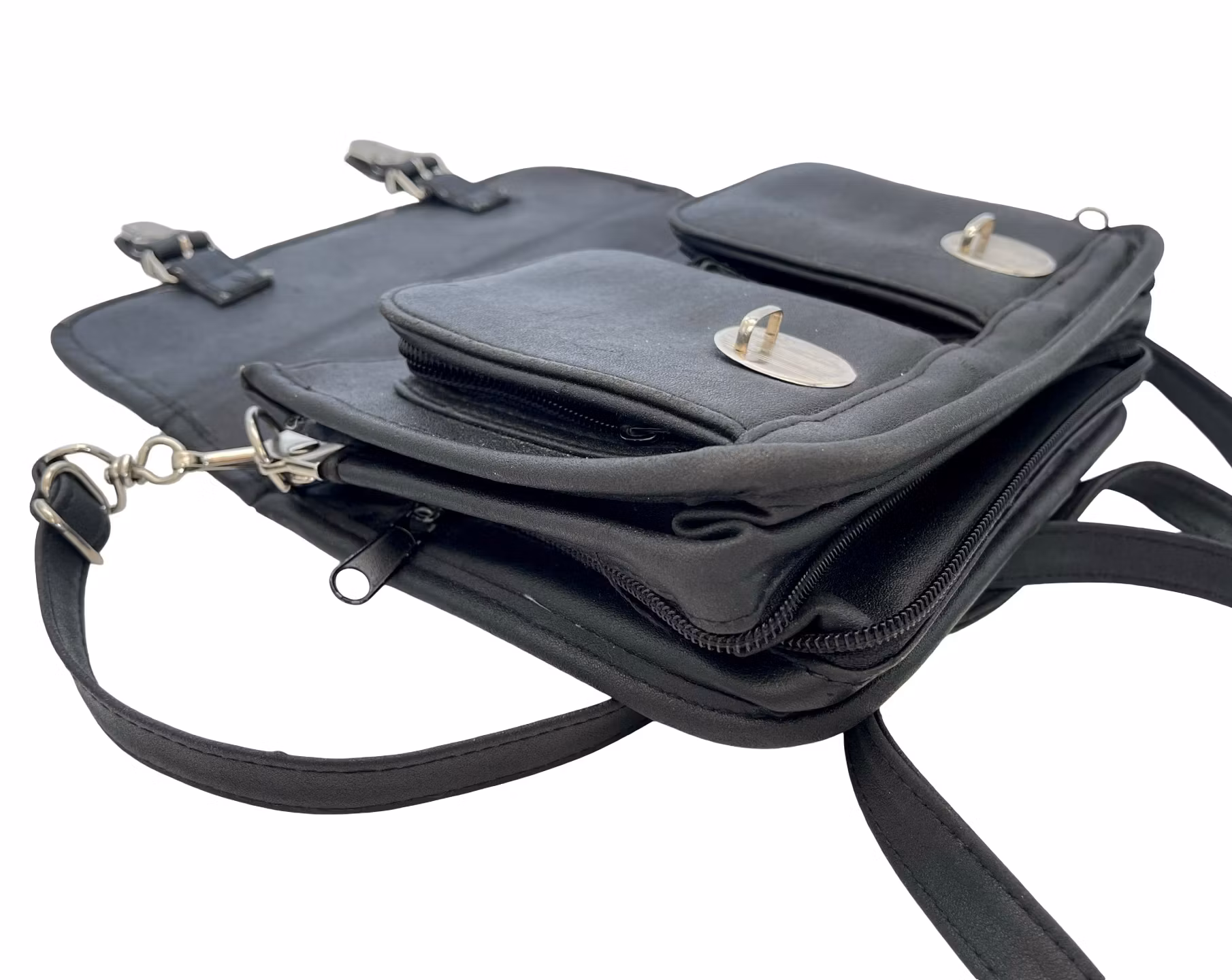 Vintage Via Roma MP - Italiaans design, schoudertas - zwart