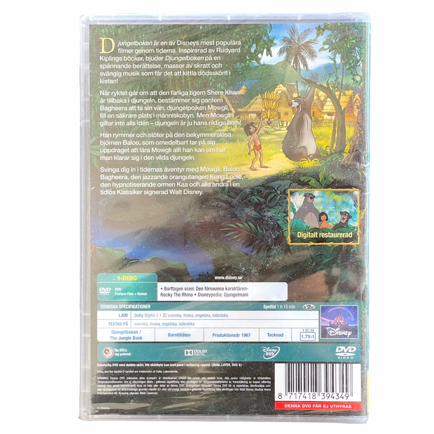 Il libro della giungla - Walt Disney Classics 19, DVD confezionato