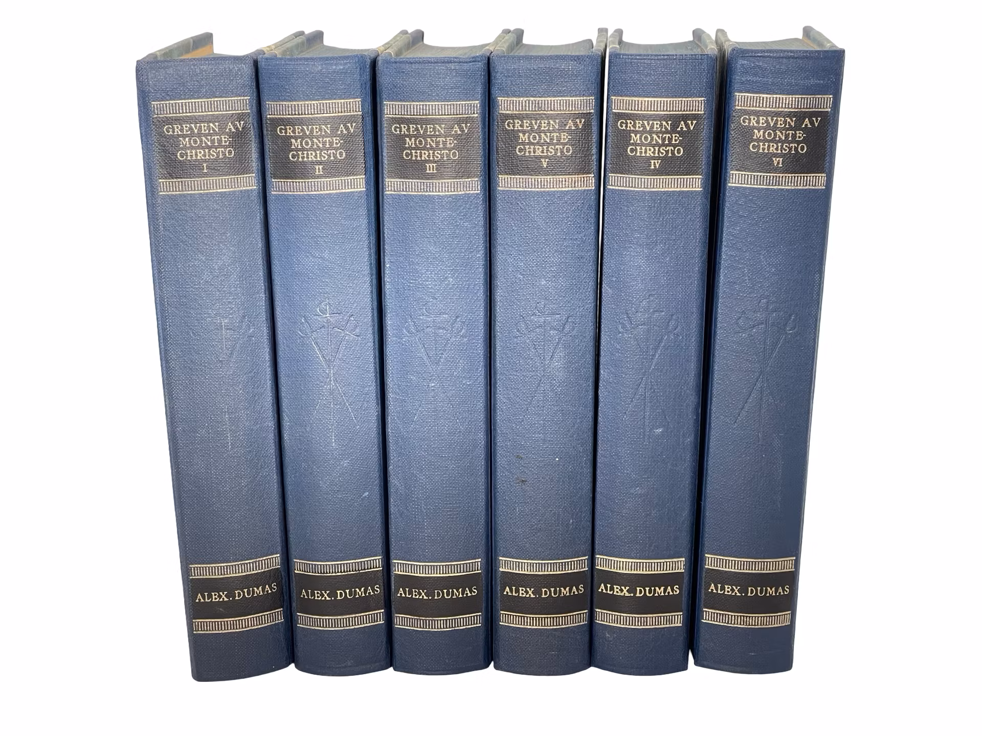 6 BÖCKER - ALEXANDER DUMAS. 6 band, "Greven av Monte Christo"